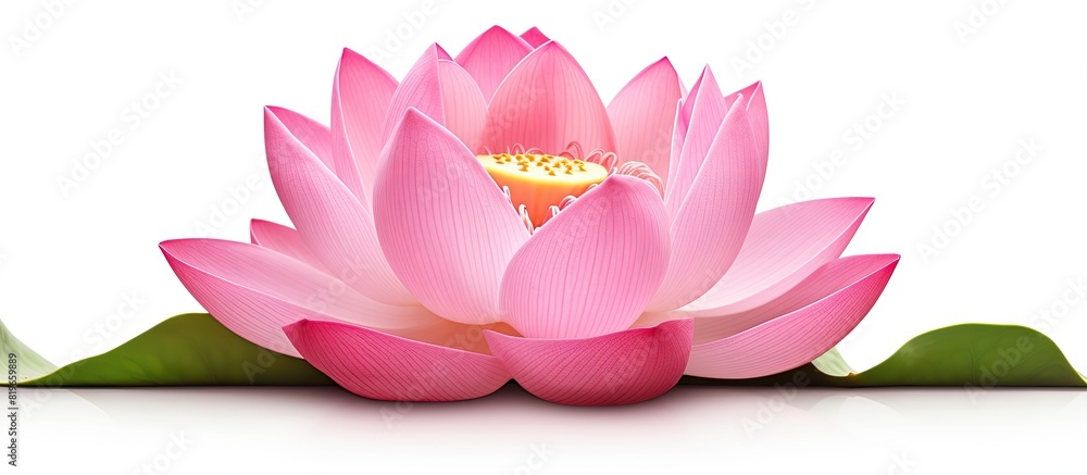 Poster pink lotus flower isolated on a white background for nature concept advertising design and assembly 