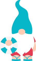 Funny summer gnome. Beach gnome.