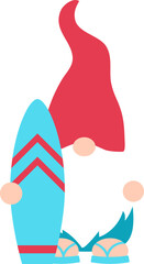 Funny summer gnome. Beach gnome.