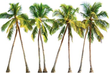 Tropical Trees Set Against White Background