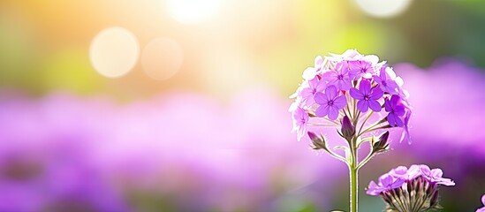 Verbena flower blooming in garden with natural light showcasing the beauty of nature in a serene setting perfect for a copy space image