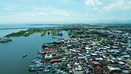 Aerial view, harbor atmosphere