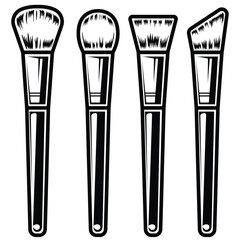 Blacjk and white brush illustration. Brush icon