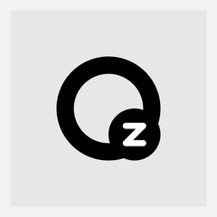 OZ. Letter Z rotates in the orbit of the letter O. Vector design element or icon. O and Z - initials or logo. Monogram or logotype.