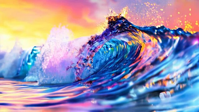 Fantasy colorful water wave