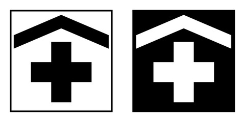 Obraz premium ofvs600 OutlineFilledVectorSign ofvs - hospital medical vector icon . isolated transparent . black outline filled version . AI 10 / EPS 10 . g11943