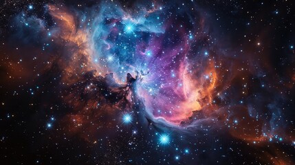 Obraz premium Abstract space background with cosmic nebula and stars 