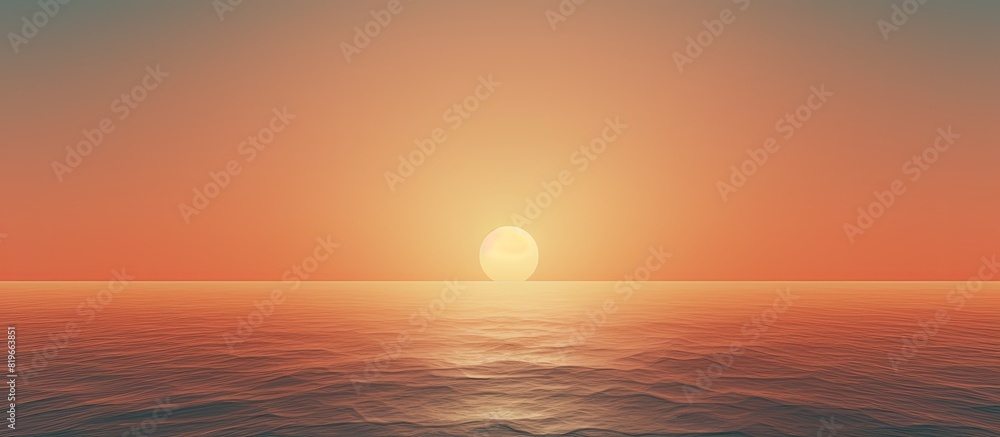 Aufkleber summer sunset over the sea with a circular abstract texture perfect for use as a background in image