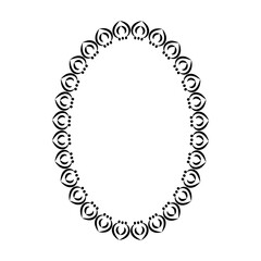 Oval frame. Filigree pattern.