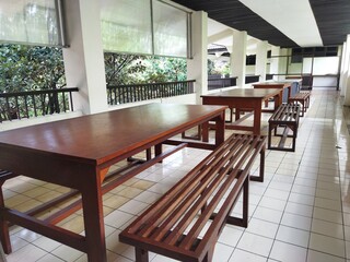 outdoor dining room with dining table