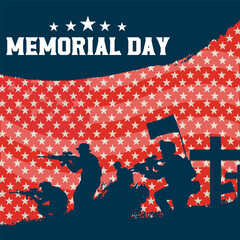 An Energetic Memorial Day Festivity Illustration: A Salute to Nationalism, Delve into the exquisite world of this mesmerizing vector artwork, skillfully depicting the essence of Memorial Day.