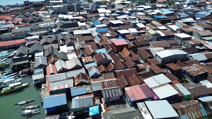 Aerial view, the atmosphere of a beach community's house