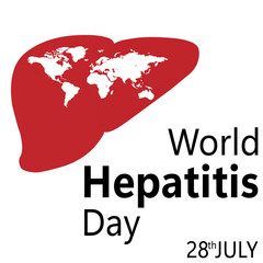 Liver on a white background, World Hepatitis Day. Illustration on a white background