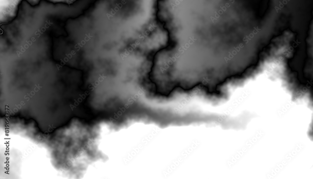 Fototapete black smoke steam isolated transparent background. fog and mist effect for text or space. overlay wi
