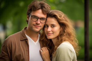 Fototapeta premium Young couple at outdoors
