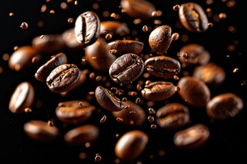 Fototapeta premium levitating coffee bean professional advertising food photography