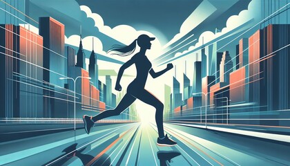 Swift Athlete Sprinting Through Urban Terrain