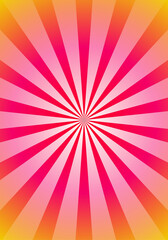 Pink Radiant Gradient Fusion: Sunburst White Rays Vertical Background