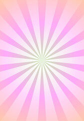 Orange Pastel Gradient with Sunburst White Rays - Vertical Background, Radiant Orange Pastel Theme with Radial White Rays
