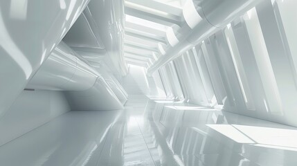 Obraz premium Abstract White Futuristic Background in 8K Resolution