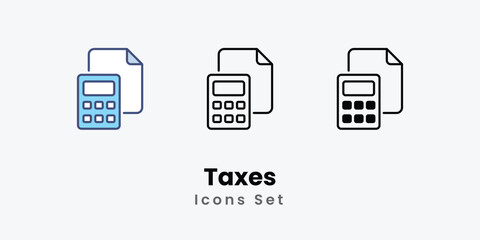 Taxes icons set vector stock illustration