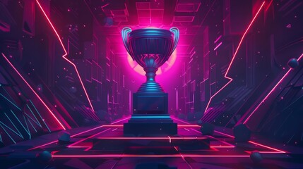 An illustration of a trophy on a sleek