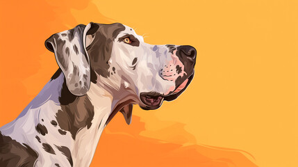 Captivating Digital Illustration of a Joyful Great Dane Dog