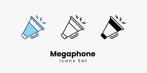 Megaphone icons set vector stock illustration