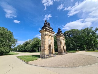 entrance gate with blue sky to the Dresden Palace
