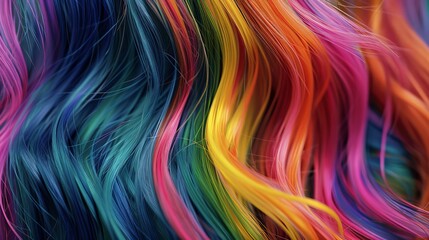 Obraz premium LGBTQ+ Rainbow Hair, Symbolizing Inclusivity and Personal Expression, pride, diversity