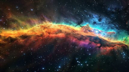 Fototapeta premium Radiant Cosmic Rainbow: Symbolic LGBTQ+ Representation of Unity in Diversity