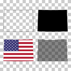 Set of Colorado map, united states of america. Flat concept icon symbol vector illustration