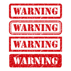 Set of Warning stamp symbol, label sticker sign button, text banner vector illustration