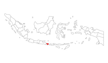 Indonesia detailed Bali map shape, Flat web graphic concept icon symbol vector illustration