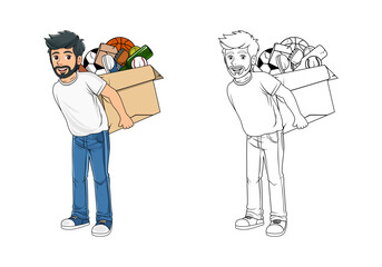 Cartoon Character and Trash Design Illustration vector eps format , suitable for your design needs, logo, illustration, animation, etc.