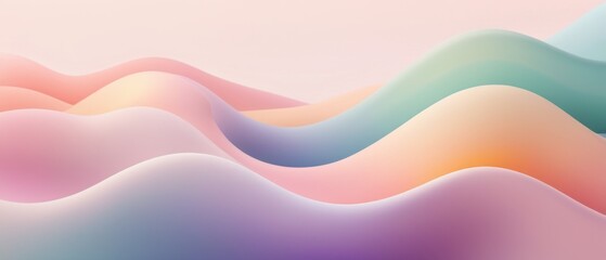 Obraz premium abstract flowing colorful gradient wave.dreamy blend of pastel colors