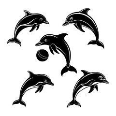 Dolphin Silhouette Set