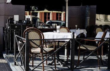 empty terrace in the city