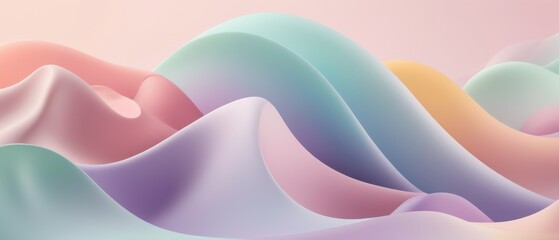 Obraz premium abstract flowing colorful gradient wave.dreamy blend of pastel colors