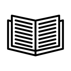 open book icon or logo illustration outline black style