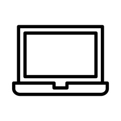 laptop icon or logo illustration outline black style