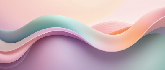 Obraz premium abstract flowing colorful gradient wave.dreamy blend of pastel colors