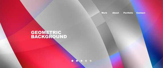 Fototapeta premium Bright multicolored geometric abstract shapes. Minimal trendy simplicity concept. Modern overlapping forms