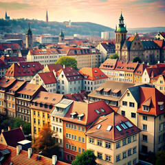Obraz premium free photo analog landscape of city with buildings