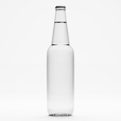 3d render of isolated beer or liquor alcohol glass bottles on white