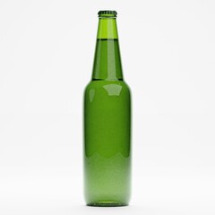 3d render of isolated beer or liquor alcohol glass bottles on white