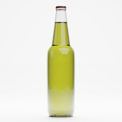 3d render of isolated beer or liquor alcohol glass bottles on white