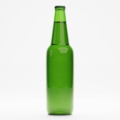 3d render of isolated beer or liquor alcohol glass bottles on white