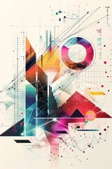 Colorful geometric progress - abstract business growth illustration - modern data visualization