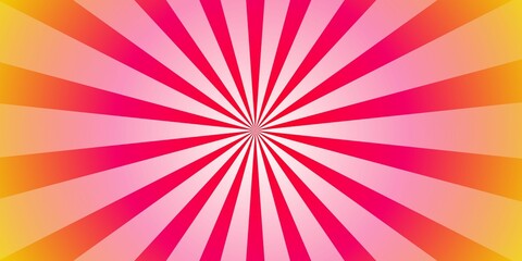 Pink Gradient Fusion White Sunburst Background with Radial Circle Rays